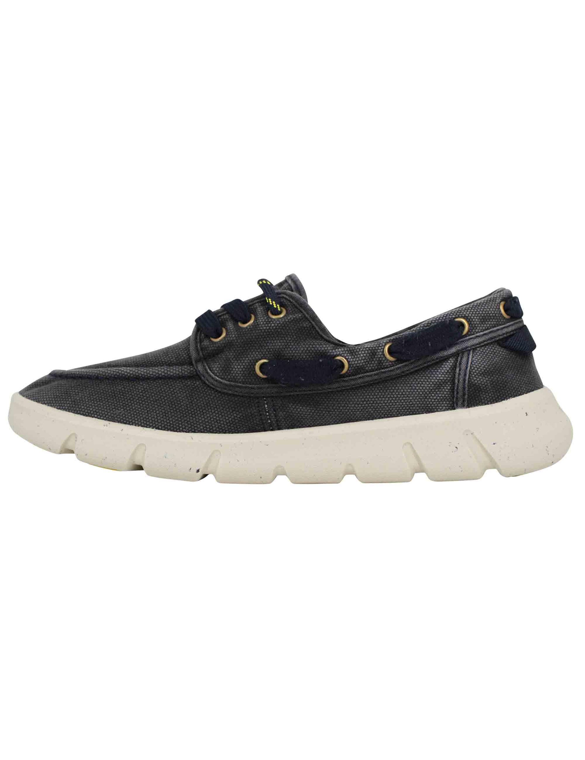 Stringate uomo tabasco boat in tessuto blu con suola ultra leggera JM41031A 016 Jeep 
