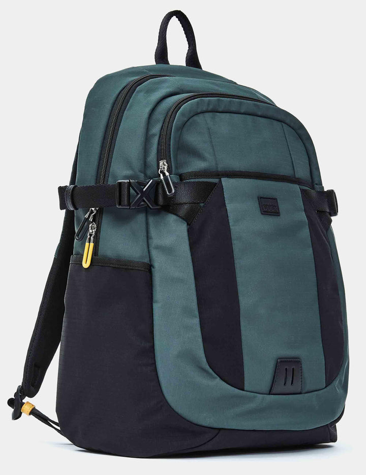 Zaini Y-Lite in tessuto nero e verde 46x32x20 cm con tasche P10OWT04 A78 Mandarina Duck 