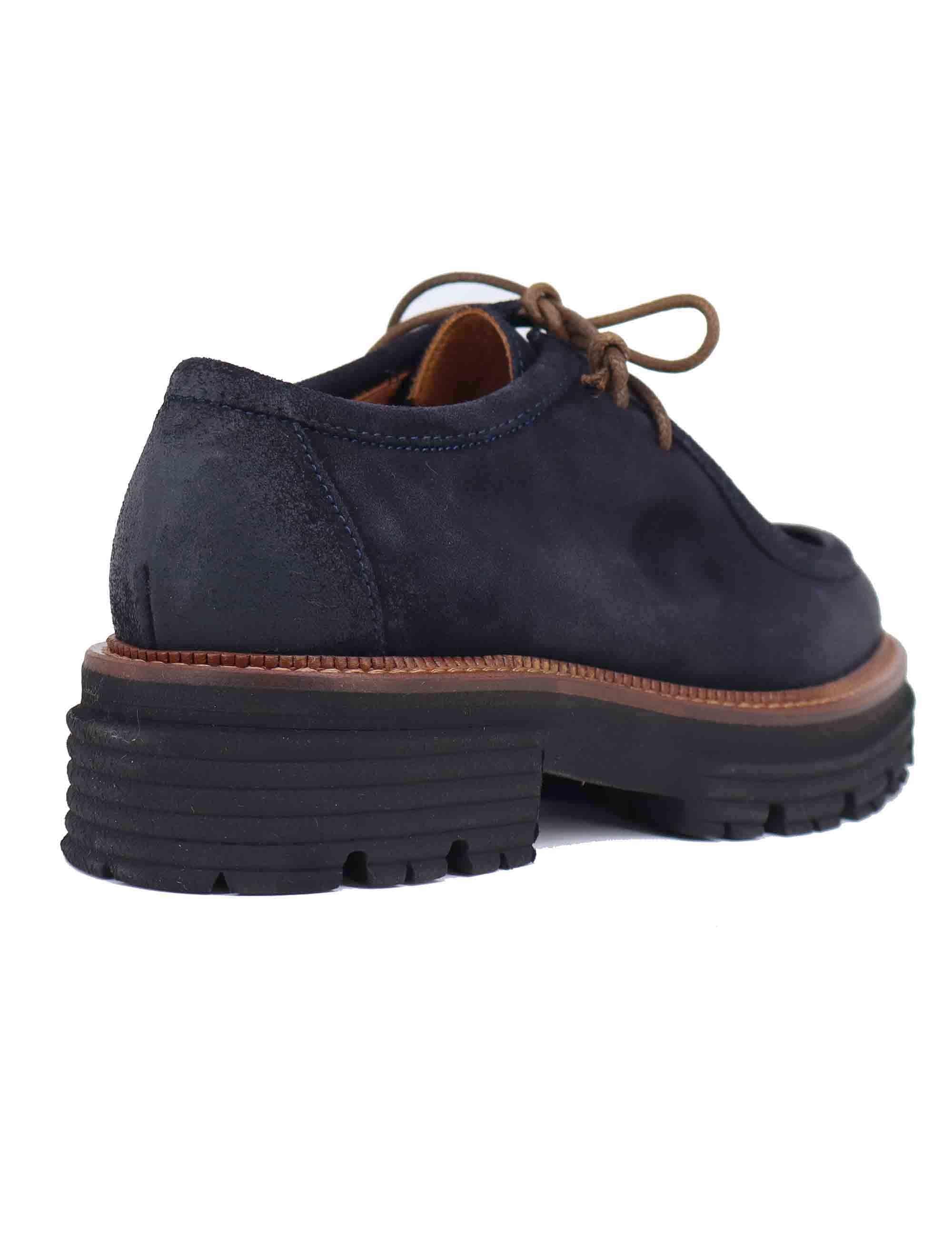 Stringate donna in camoscio vintage blu suola in gomma SP3225 002 Spatarella 