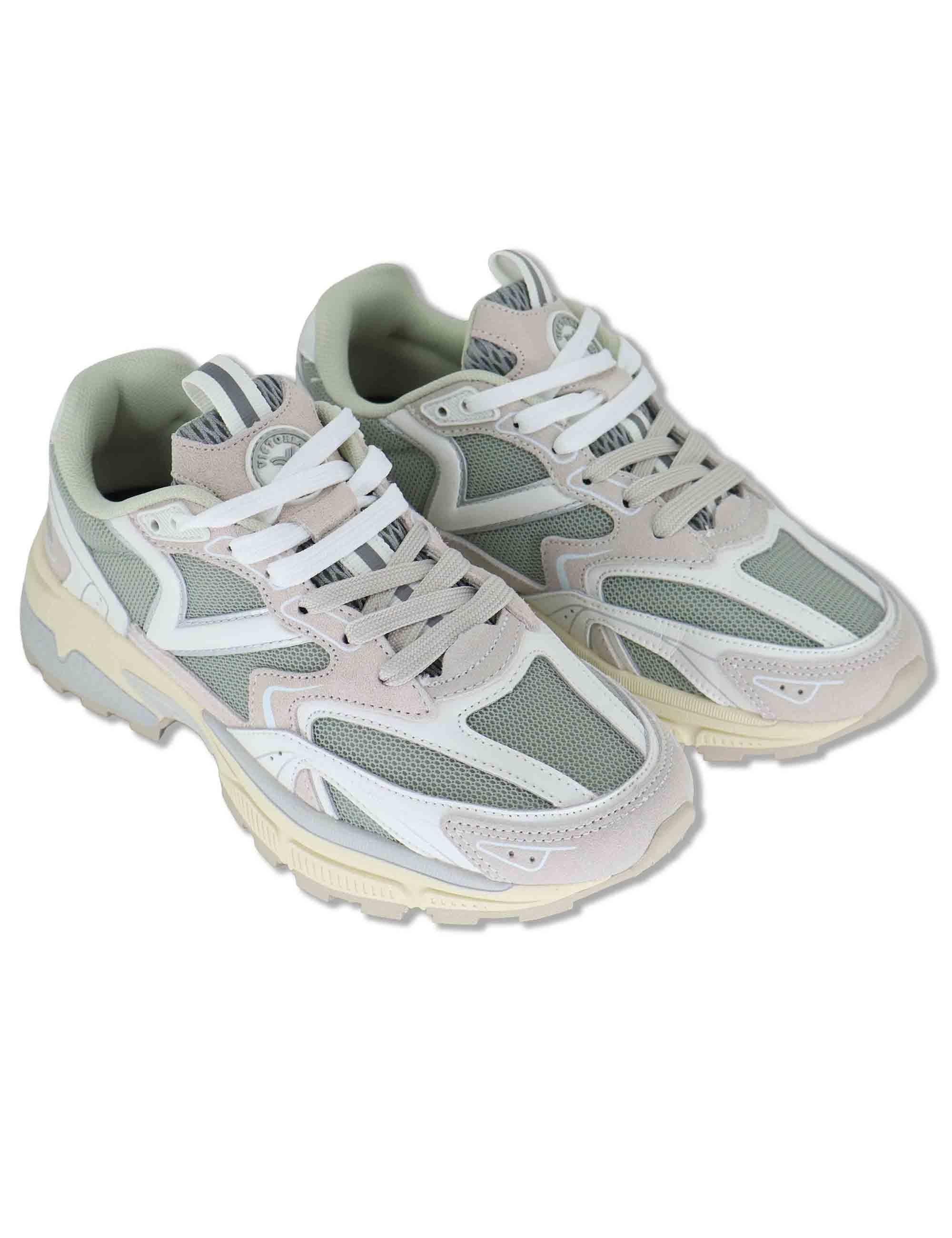 Sneakers donna Mythos in pelle e tessuto grigio con suola alta e sportiva 8809104 12_Gris Victoria 