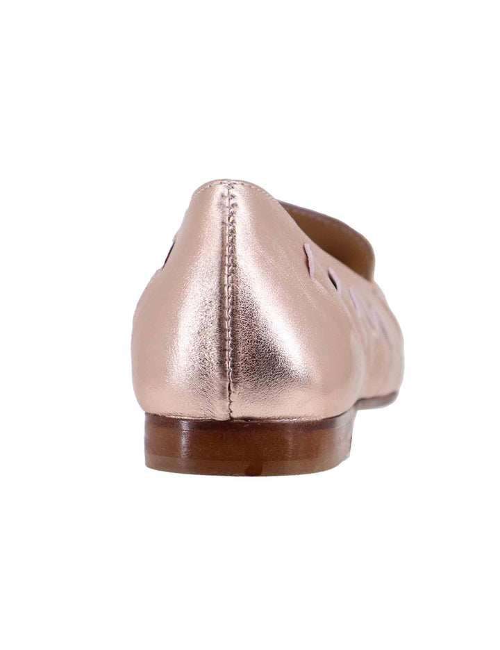 Mocassini donna in pelle rosa laminata intrecciata SP2009 033 Spatarella 