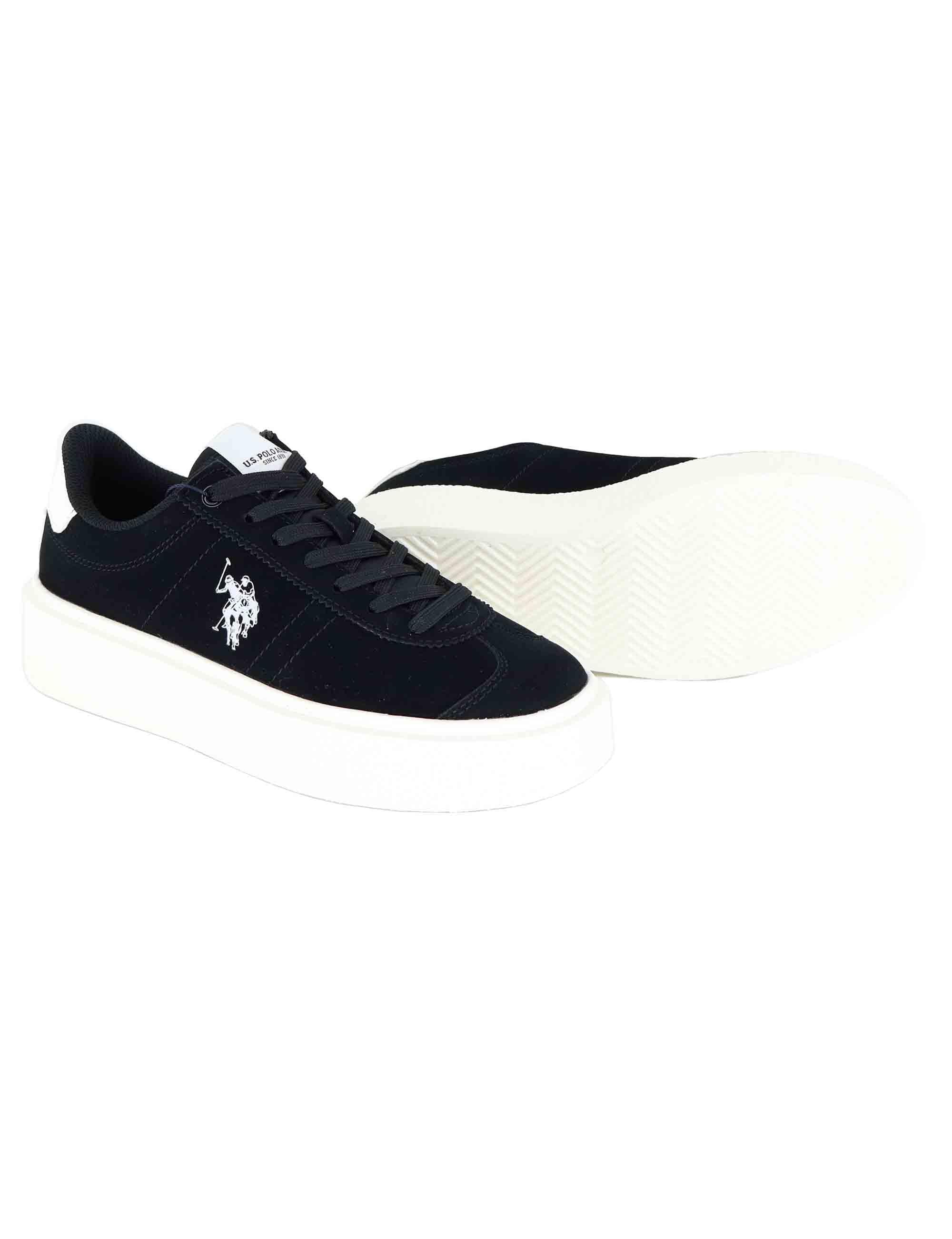 Sneakers donna in eco pelle nera con logo e suola alta in gomma JODY002 BLK U.S. Polo Assn. 