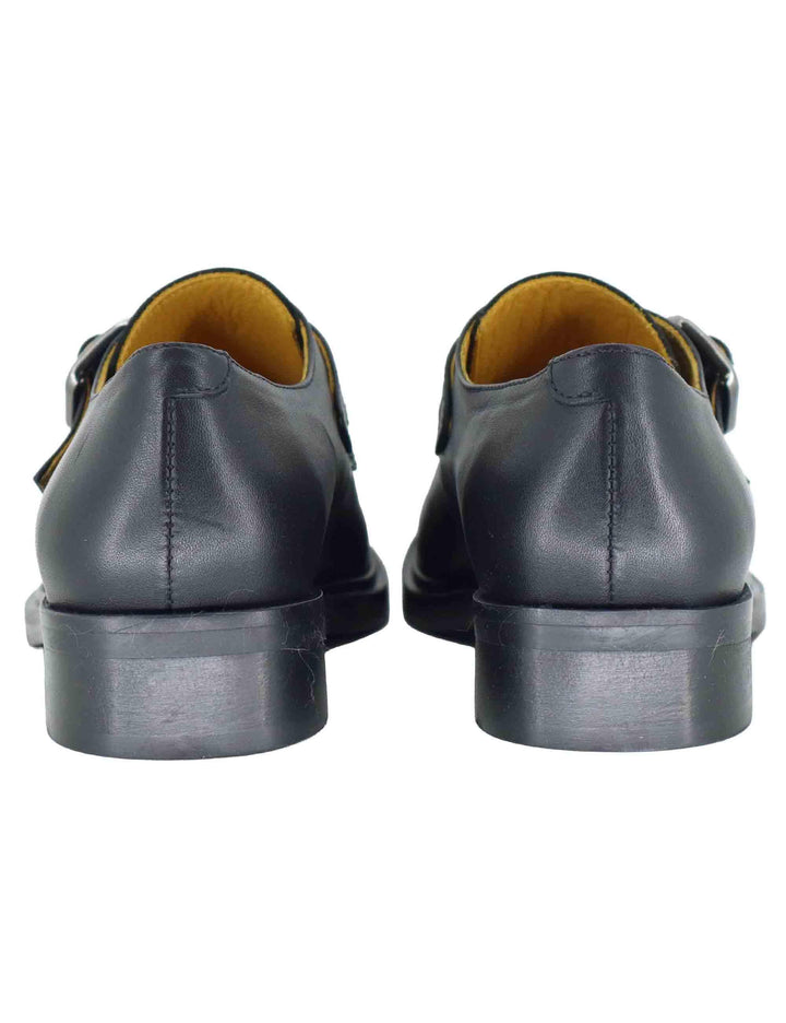 Mocassini donna in pelle nera con suola in gomma e tacco basso SPA600 001 Spatarella 