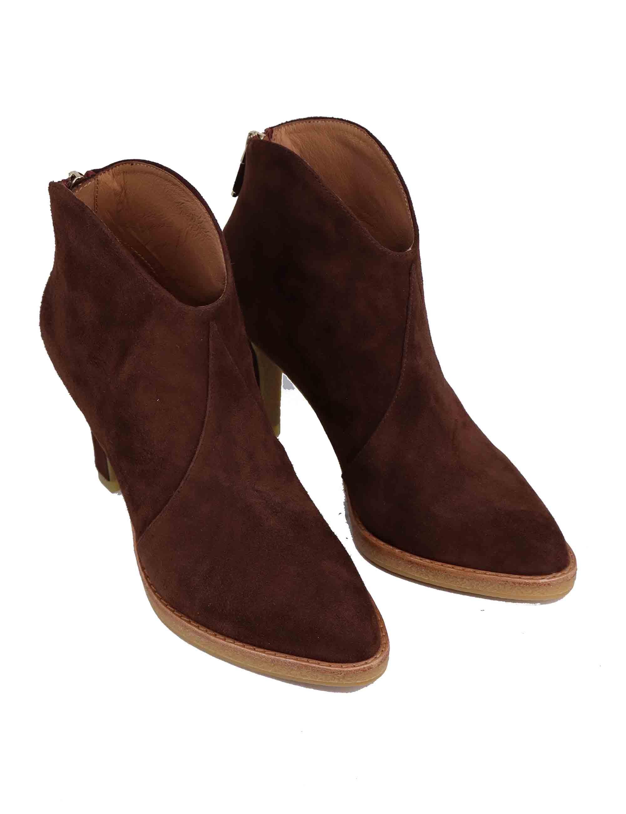 Stivaletti donna Botines in camoscio marrone tacco alto 357T30BK 90 Lola Cruz 