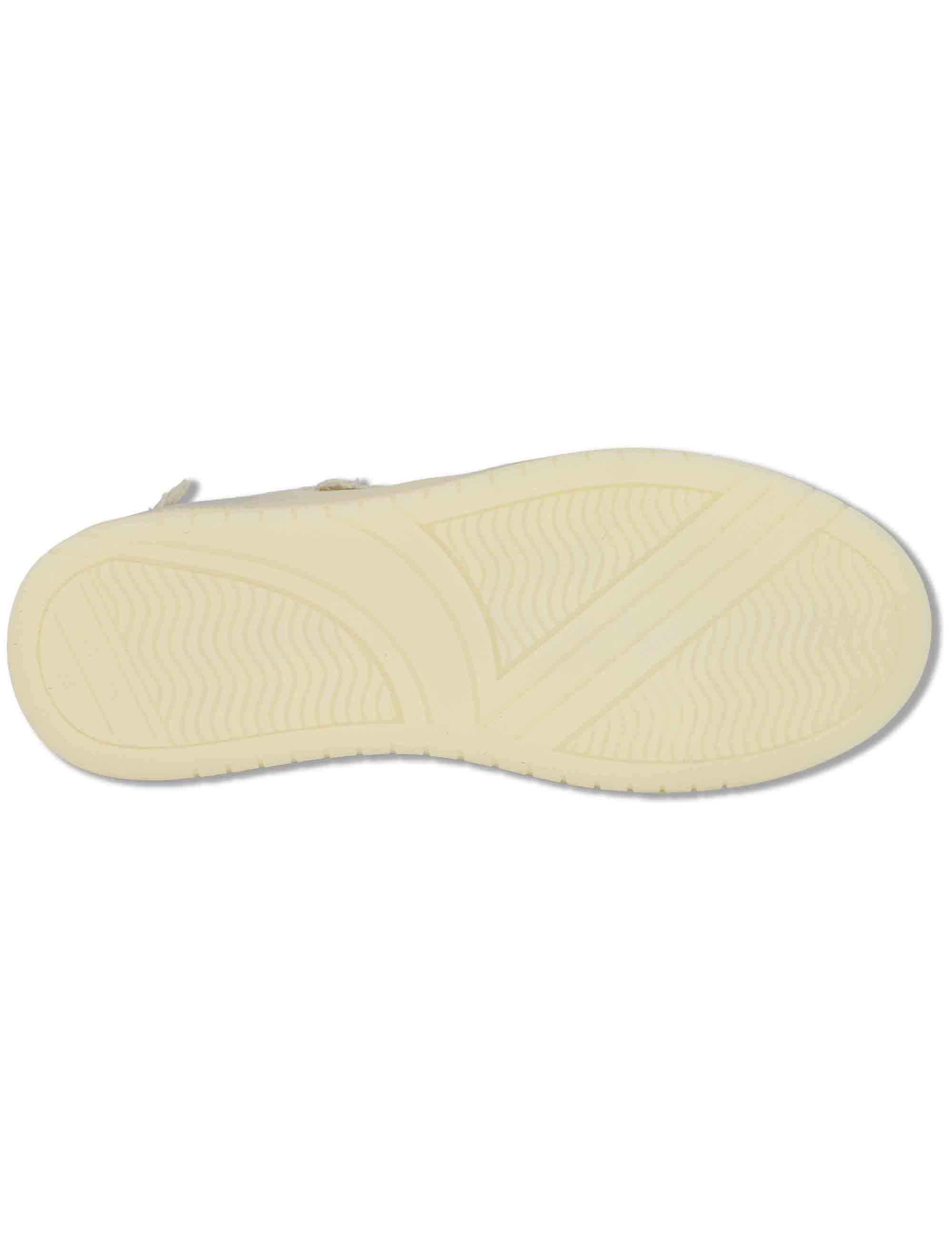 Sneakers donna Seul in tessuto e pelle beige con suola alta 1257146 80_Beige Victoria 