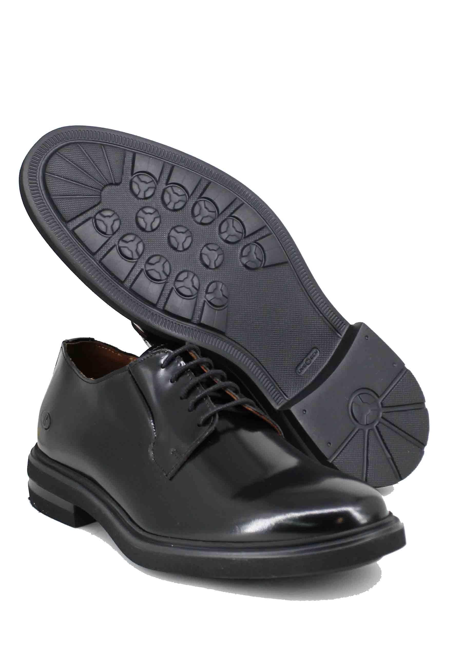 Stringate uomo in pelle nera con fondo gomma AWARD 6 001 Rogal's 