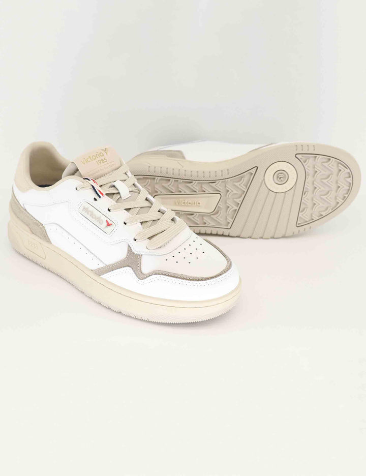 Victoria Sneakers uomo in pelle bianca e camoscio grigio 8800119 Gris Victoria 