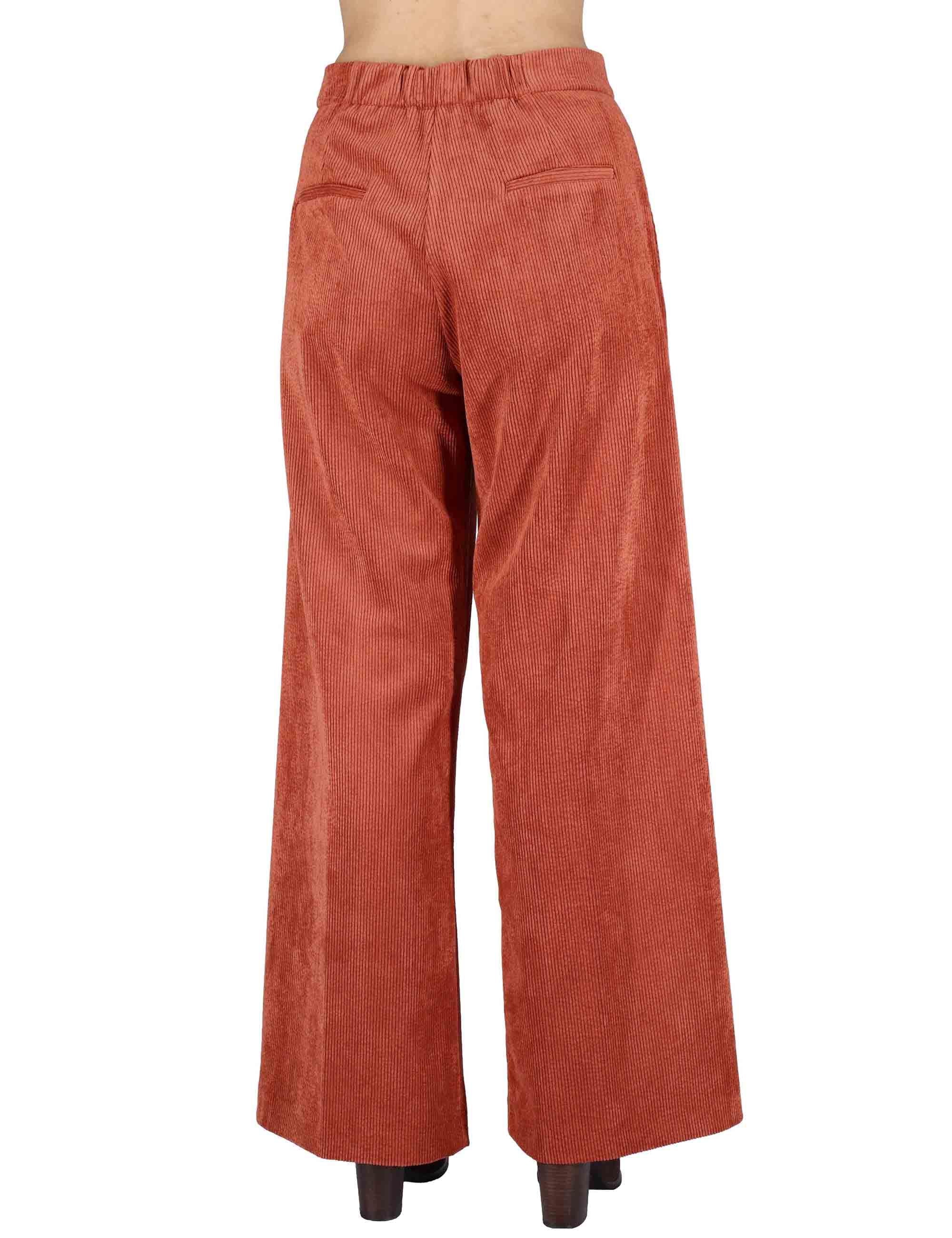 Pantaloni donna in velluto aragosta con ealstico JABPN0025-F1327 2207 Justmine 