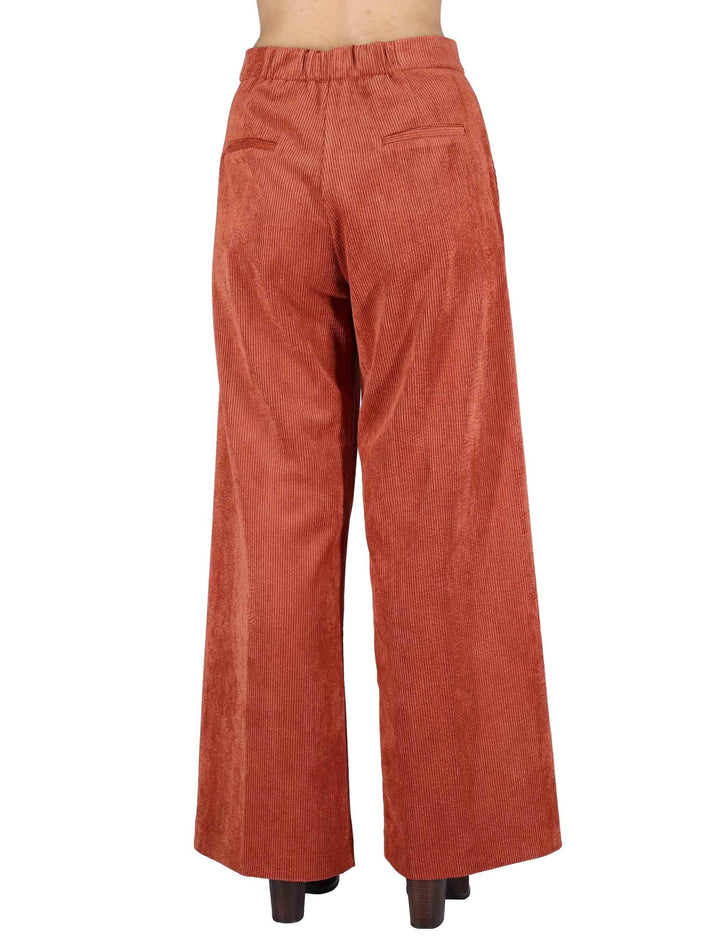 Pantaloni donna in velluto aragosta con ealstico JABPN0025-F1327 2207 Justmine 