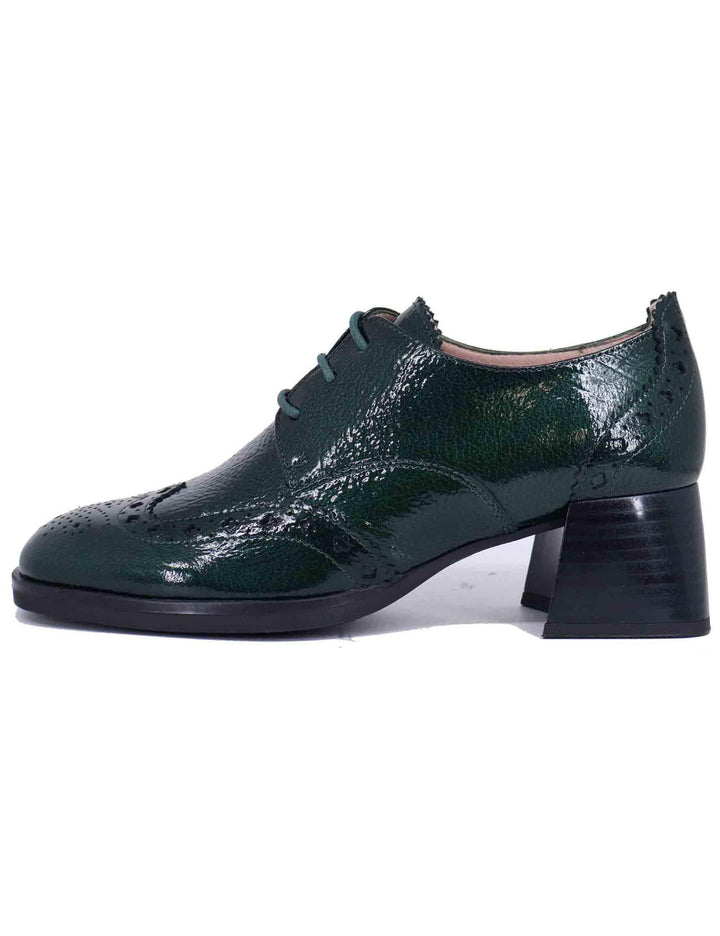 Stringate donna in pelle verde con impunture HI243579 C002 Hispanitas 