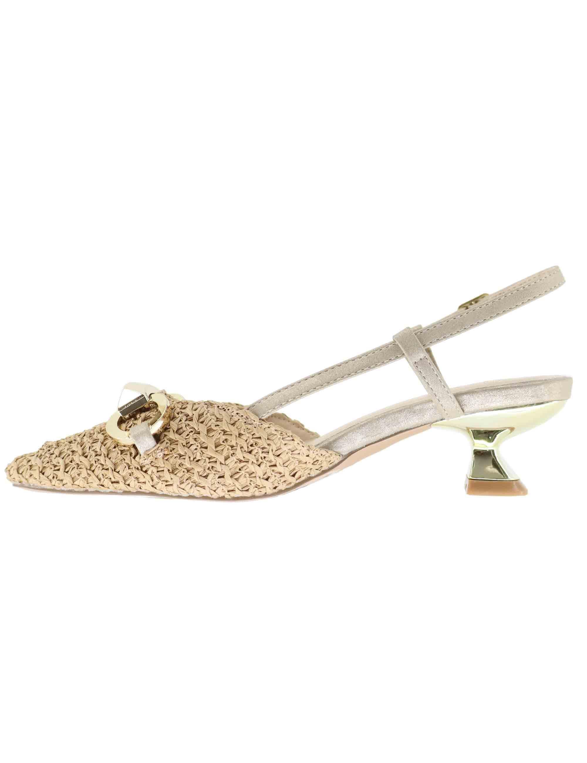 Slingback donna in rafia naturale con tacco basso U470013327K6 24T01-2 Exe 