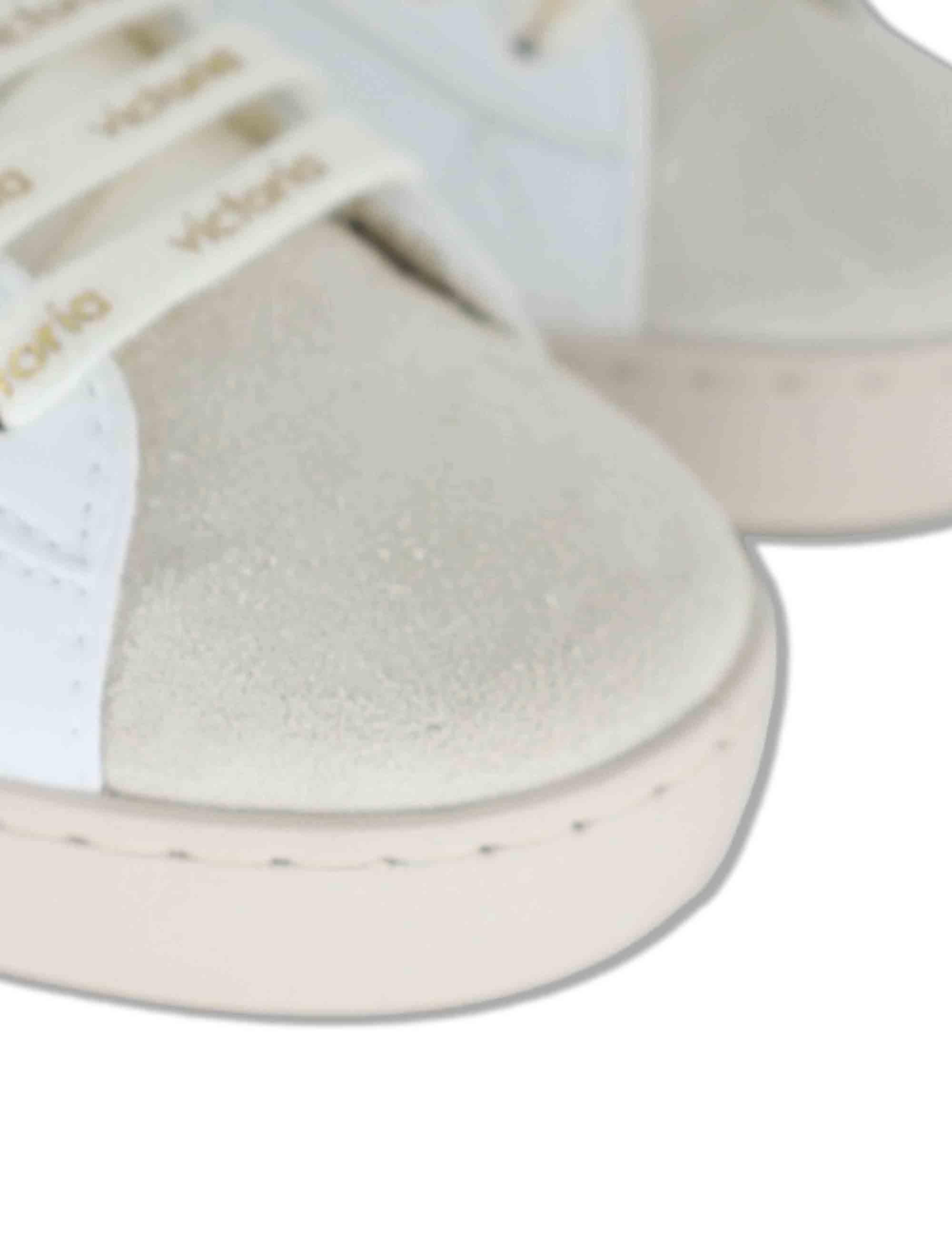 Sneakers donna Berlin in pelle bianca con logo in cavallino 1126238 594_Platino Victoria 