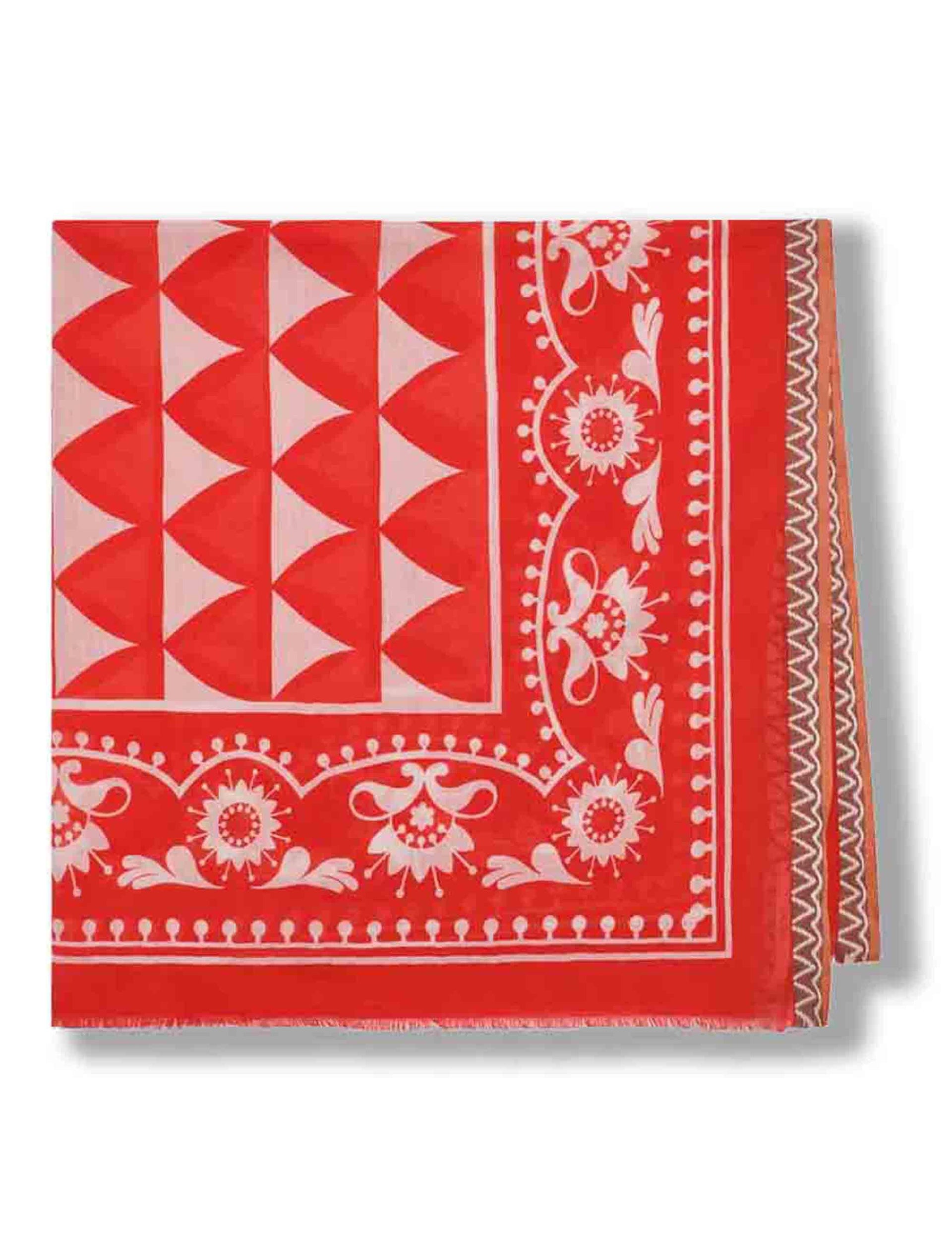 Foulard donna Collection Print in cotone rosso stampato IR002410216 B3054 Maliparmi 