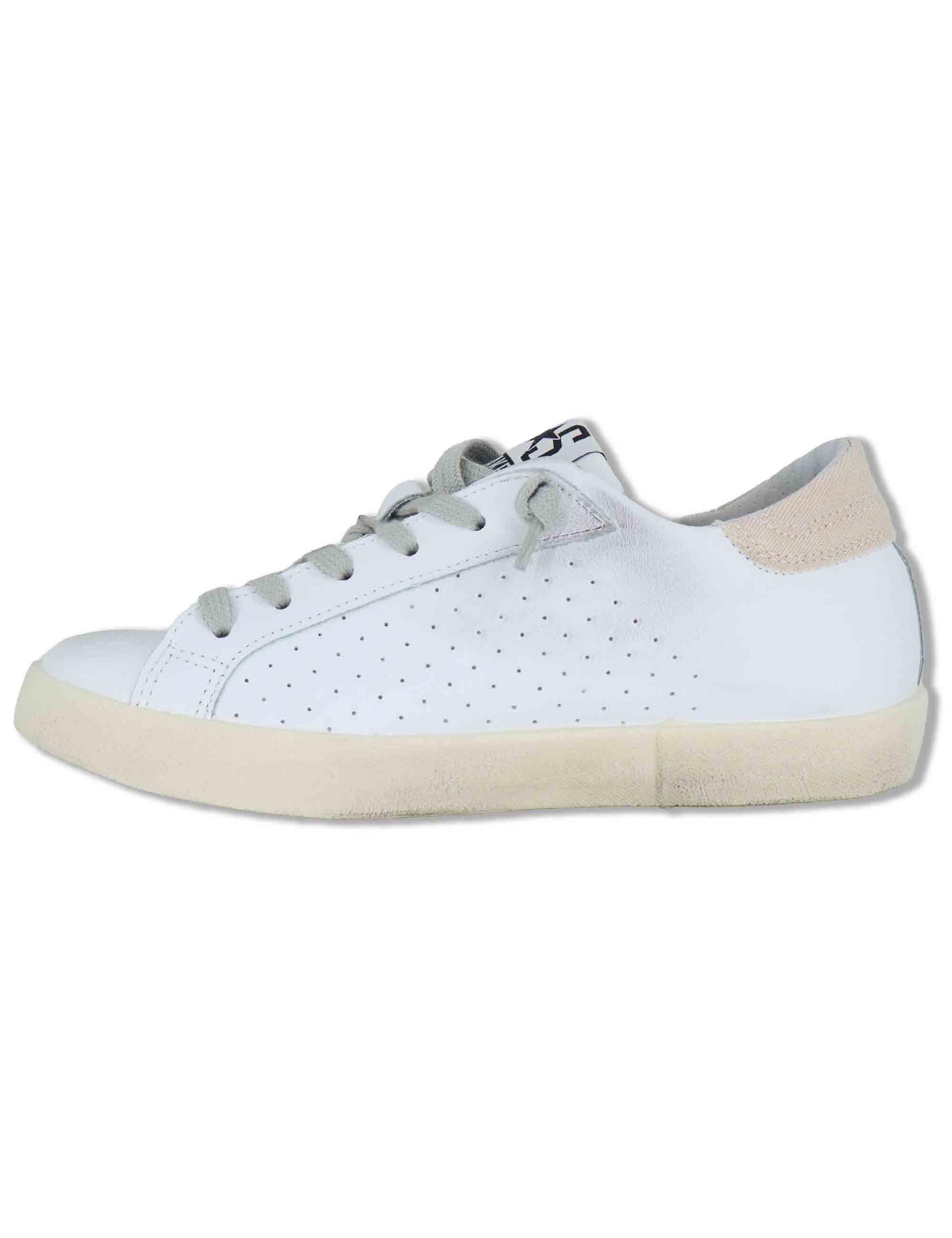 Sneakers donna Prime in pelle bianca e off white con stelle 2SD5092 126 2Star 