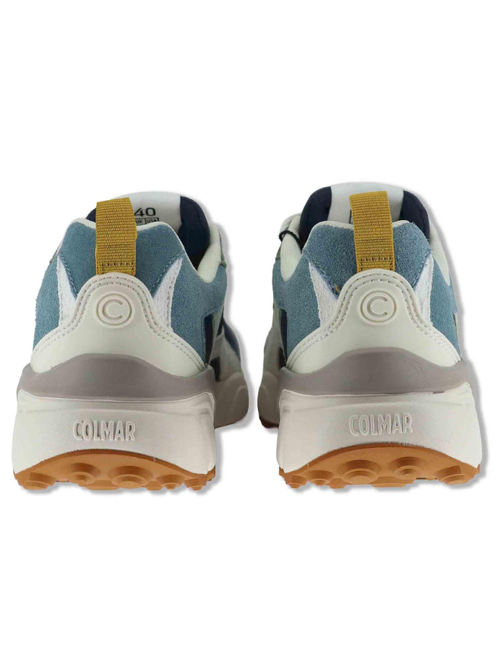 Sneakers uomo in pelle e tessuto blu con suola alta GARNER 023 Colmar 