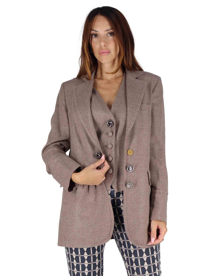 Giacche monopetto donna Tailored in Wool in lana taupe JD647120294 11003 Maliparmi 