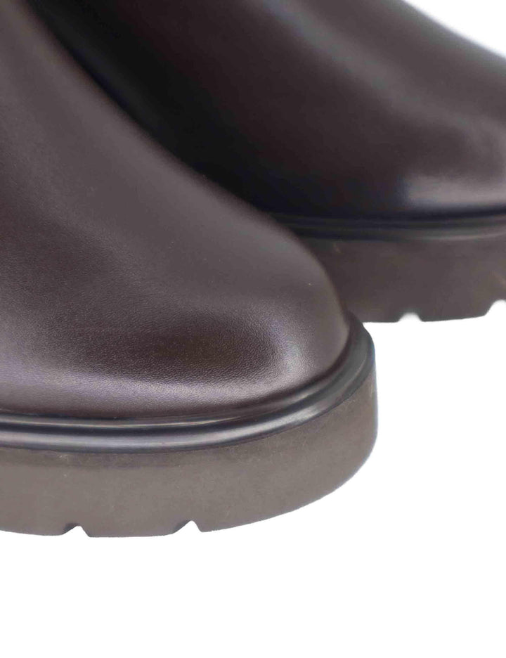 Stivaletti donna in pelle testa di moro con suola alta in gomma KLINO STT WENGUE Unisa 