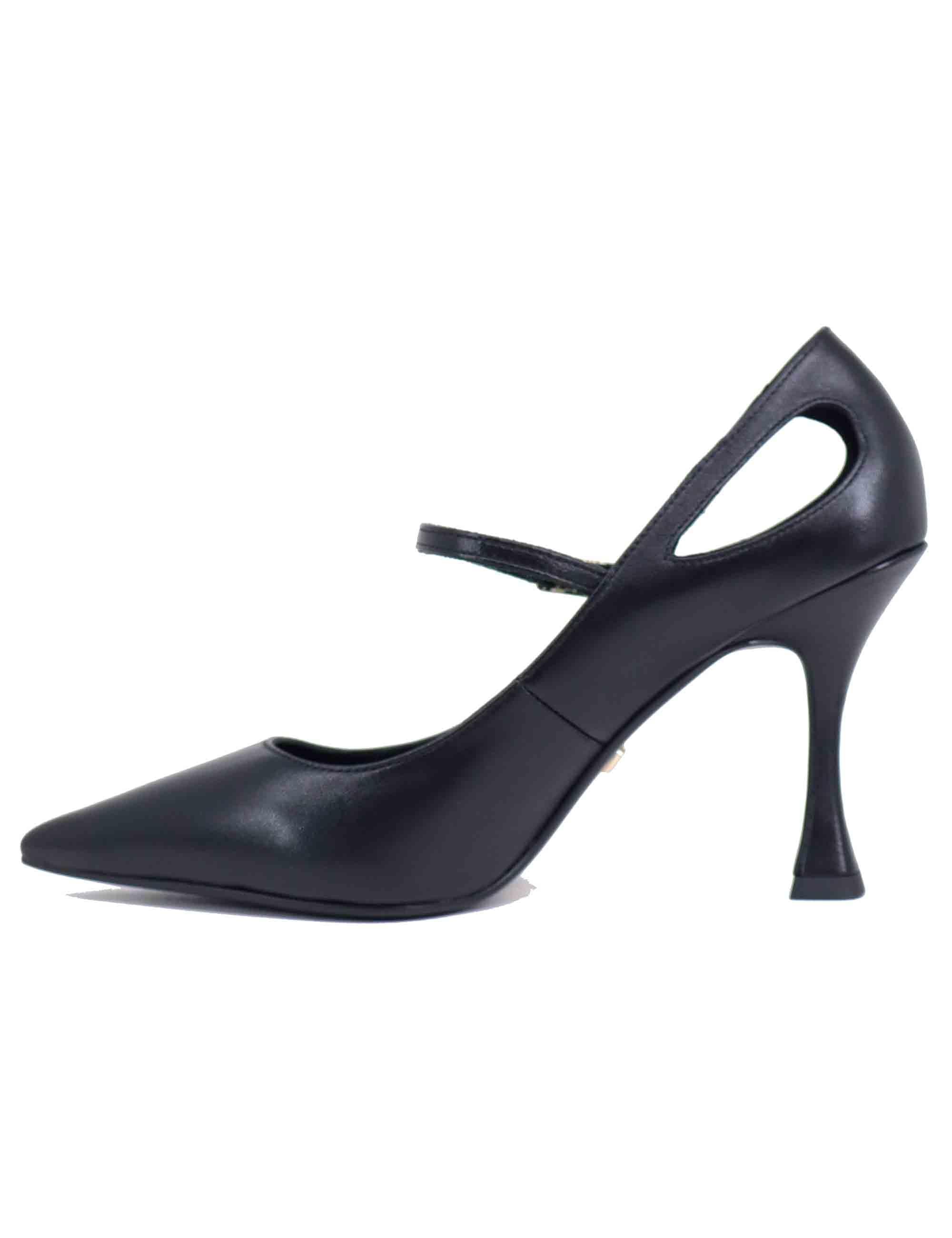 Decollete donna Salones in pelle nera tacco alto 207Z13BK 03 Lola Cruz 