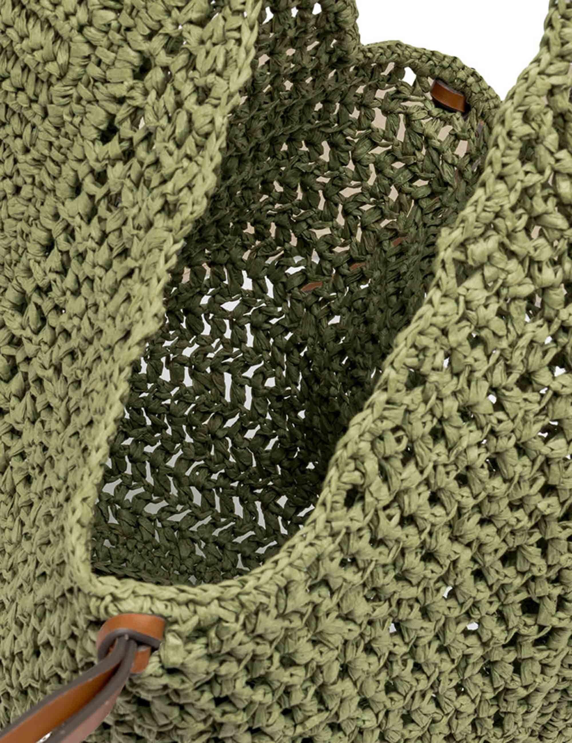 Borse donna Nefeli monospalla in paglia verde con chiusura cordoncino BS11954 COMM STR-CRCH 11730 Gianni Chiarini 