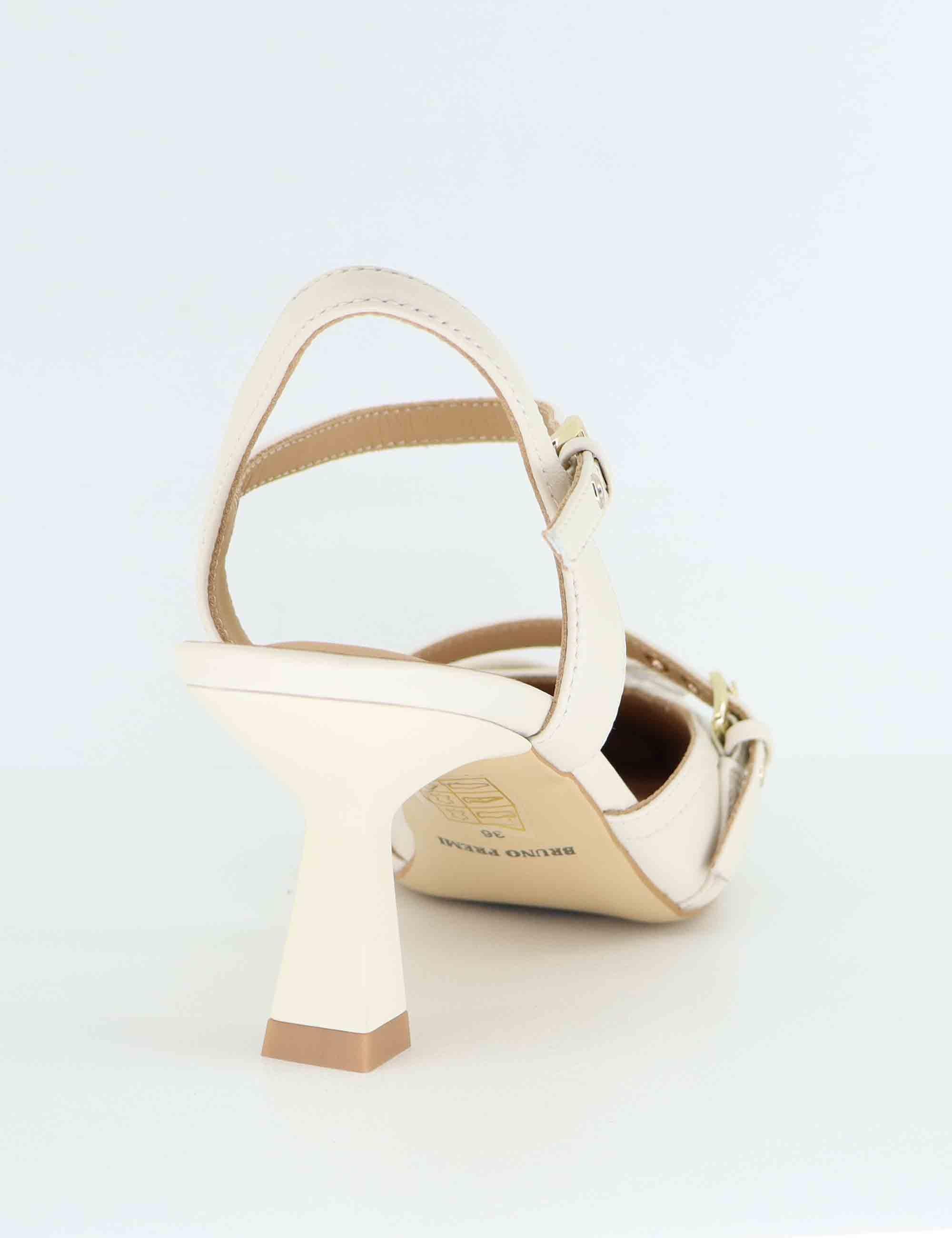 Slingback donna in pelle avorio con tacco alto BL0407X 015 Bruno Premi 