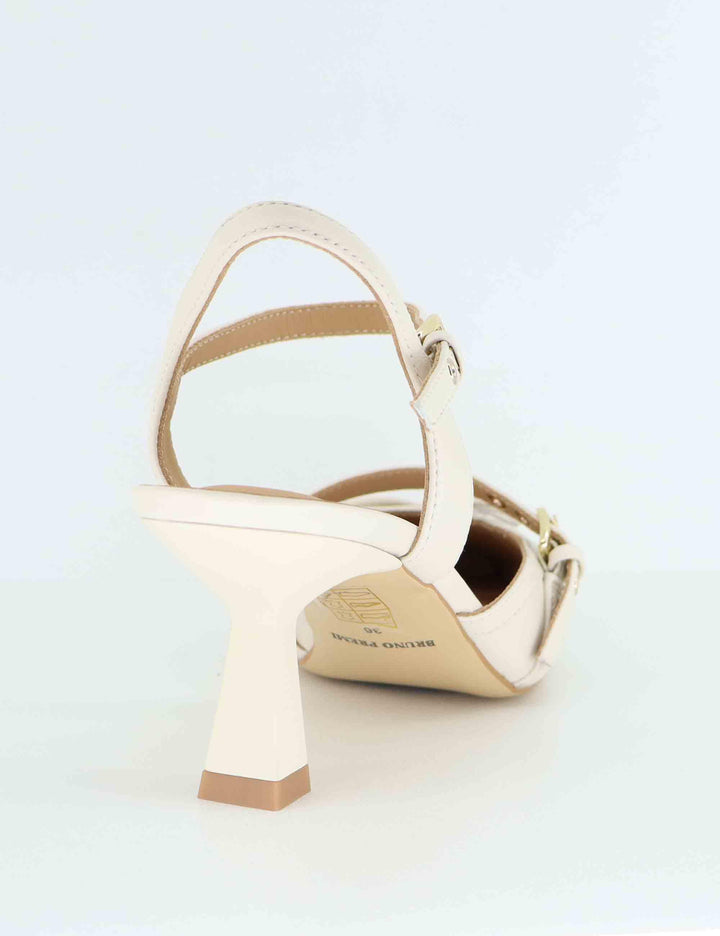 Slingback donna in pelle avorio con tacco alto BL0407X 015 Bruno Premi 