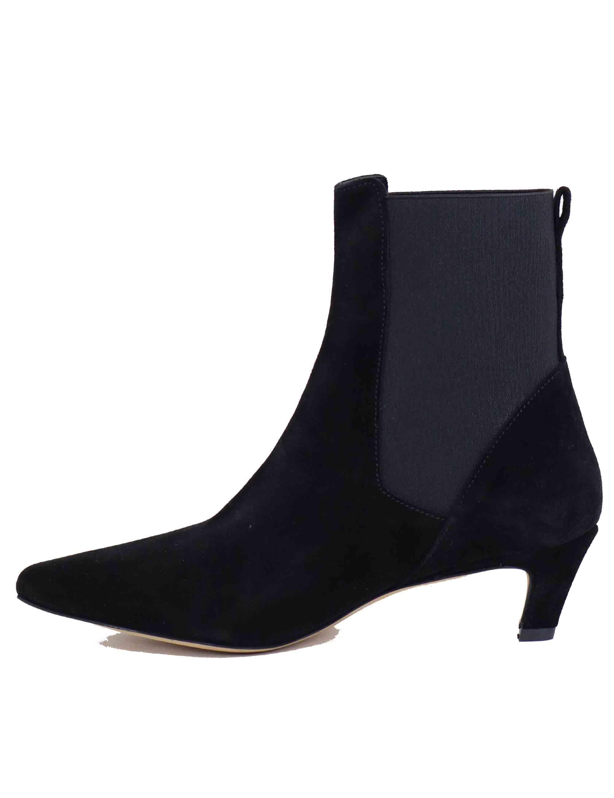 Stivaletti donna Susan in camoscio nero tacco basso 557T30AA 03 Bibi Lou 