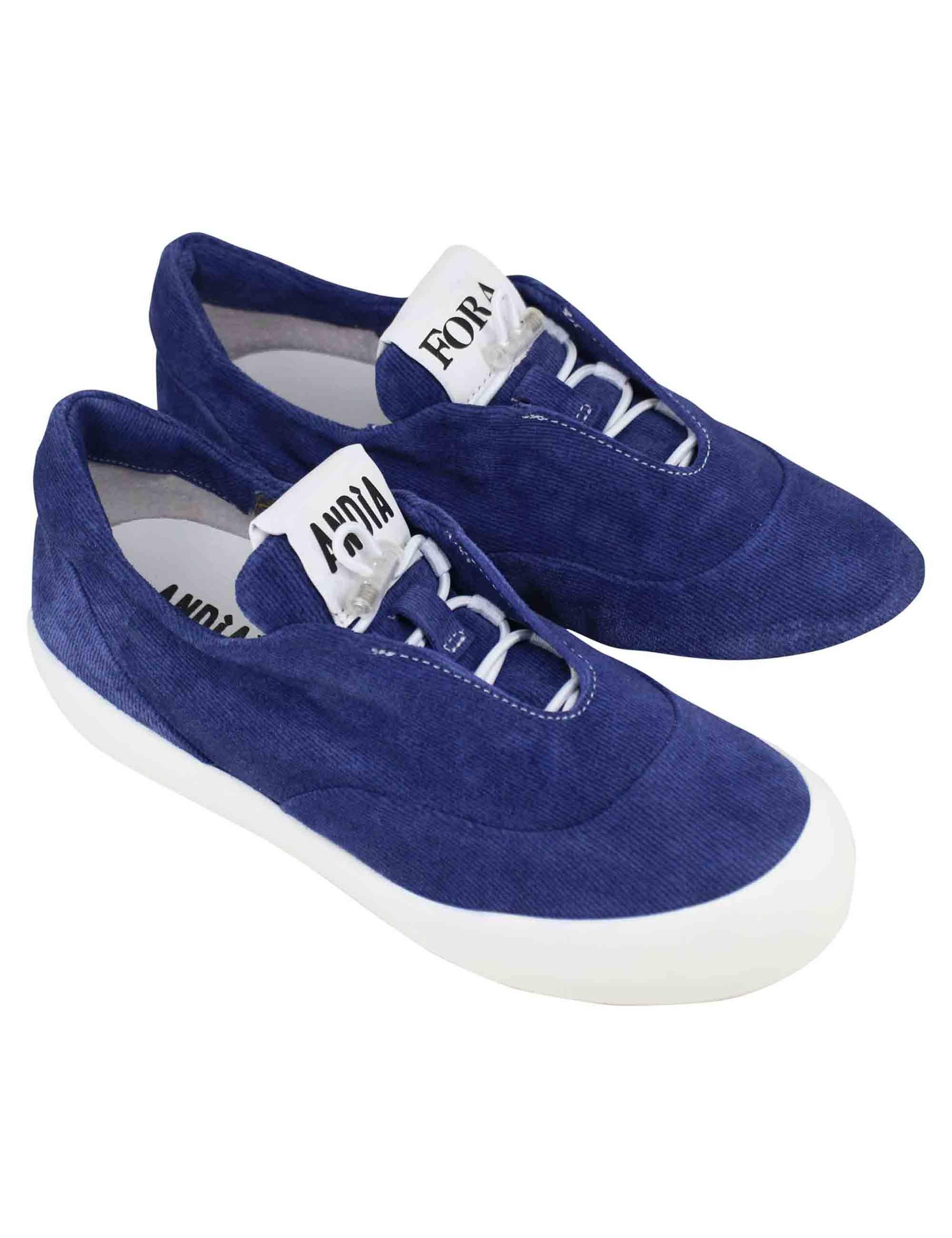 Sneakers donna in camoscio blu con suola in gomma leggera NINA 002 Andia Fora 