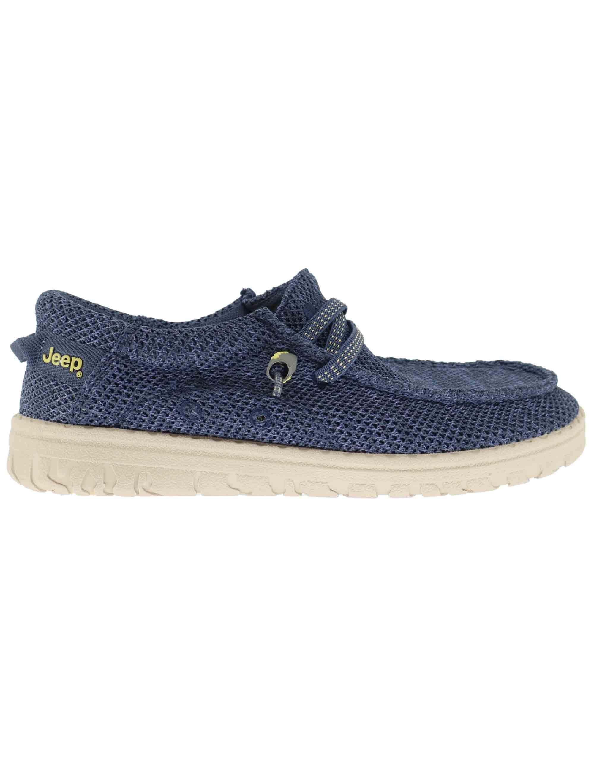 Stringate uomo in tessuto blu con suola in gomma JM51030A 016 Jeep 
