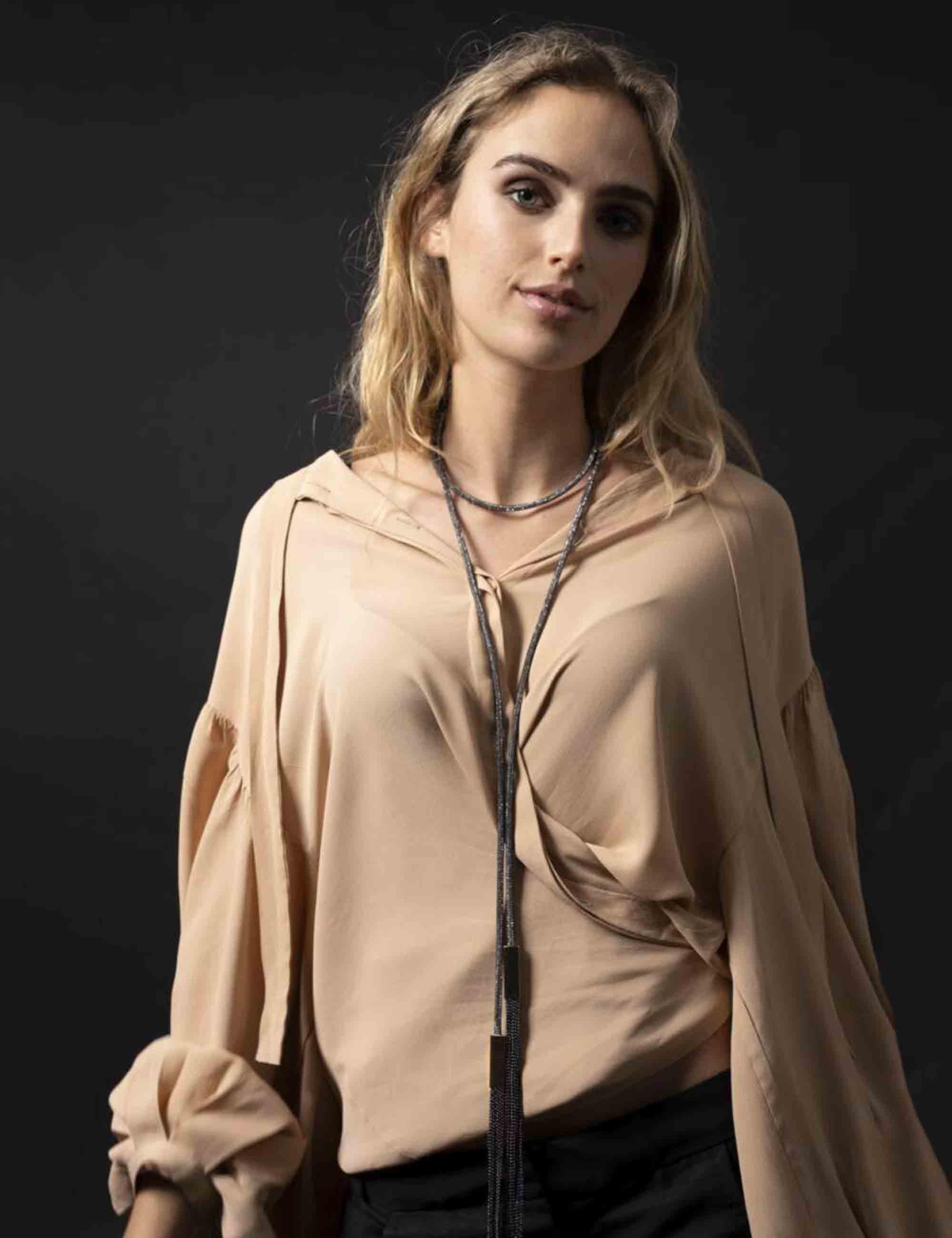 Collane donna con nappe in acciaio W26FOX01P 001 Centopercentocachemire 