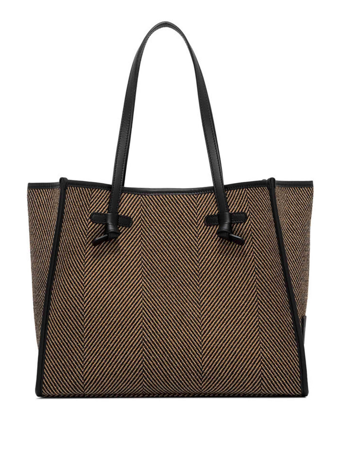 Borse donna Marcella in tessuto lana spigato nero con doppi manici BS6850 SPIGA NERO Marcella Club 