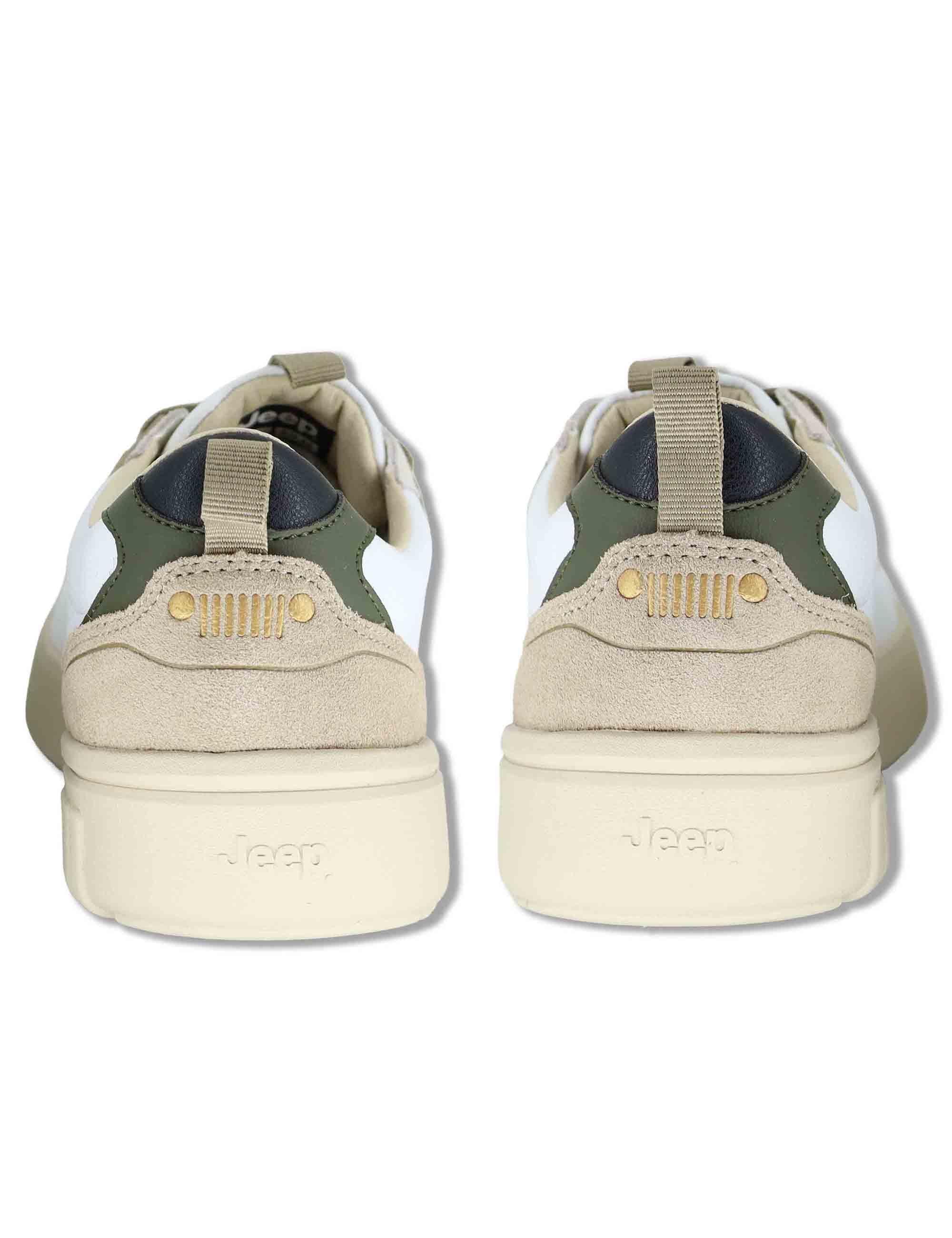 Sneakers uomo Rock White in pelle bianca con suola leggera JM52091A 051 Jeep 