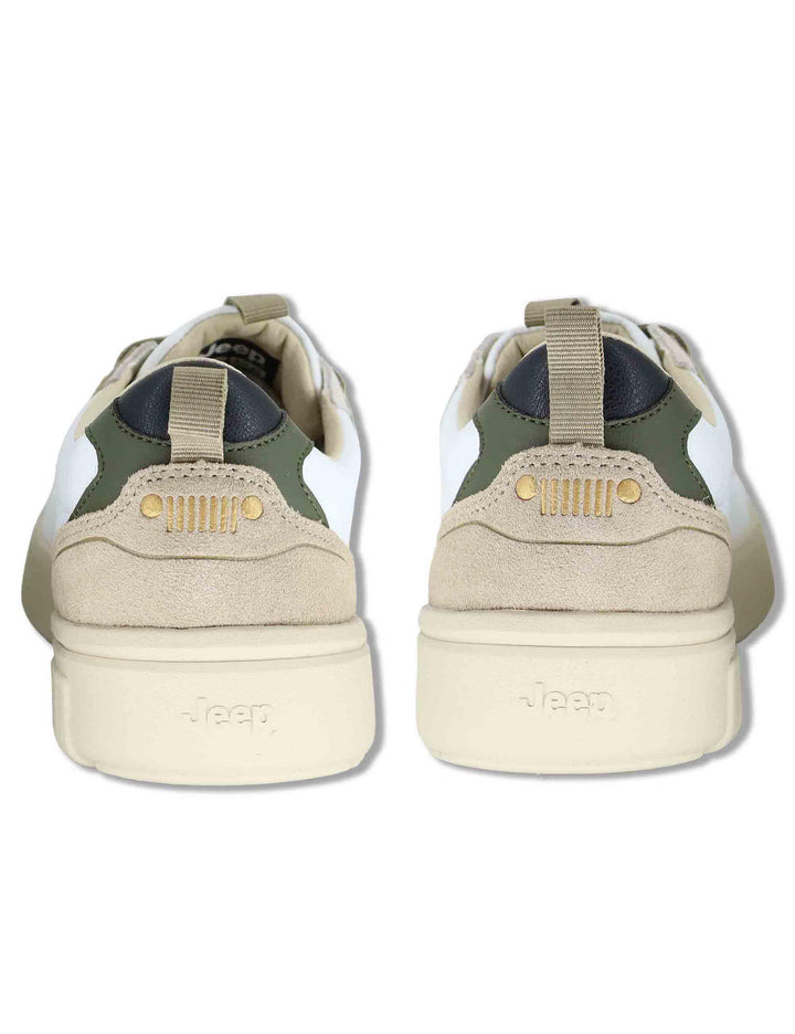 Sneakers uomo Rock White in pelle bianca con suola leggera JM52091A 051 Jeep 
