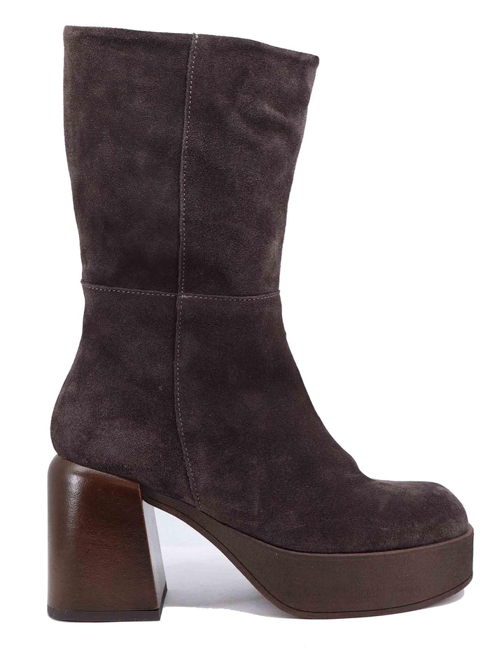 Stivaletti donna in camoscio marrone con tacco alto ZADIE 029 Patrizia Bonfanti 