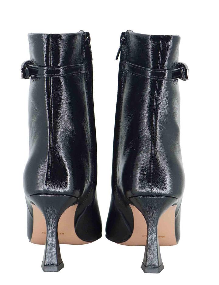 Stivaletti donna in pelle nera con tacco alto e punta a punta R787 001 Bianca Di 