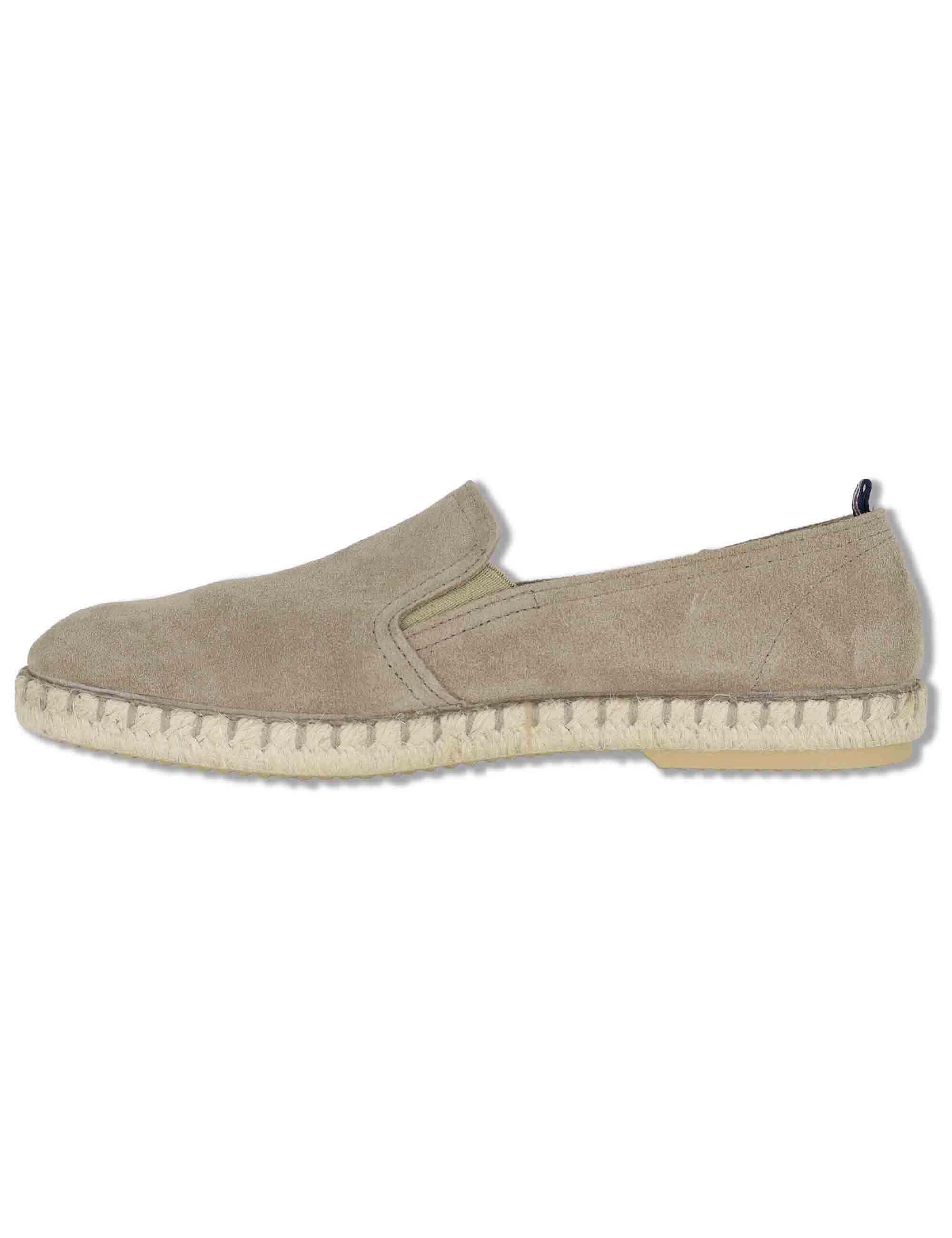 Mocassini espadrillas uomo slip on uomo in camoscio taupe TOM 028 Verbenas 