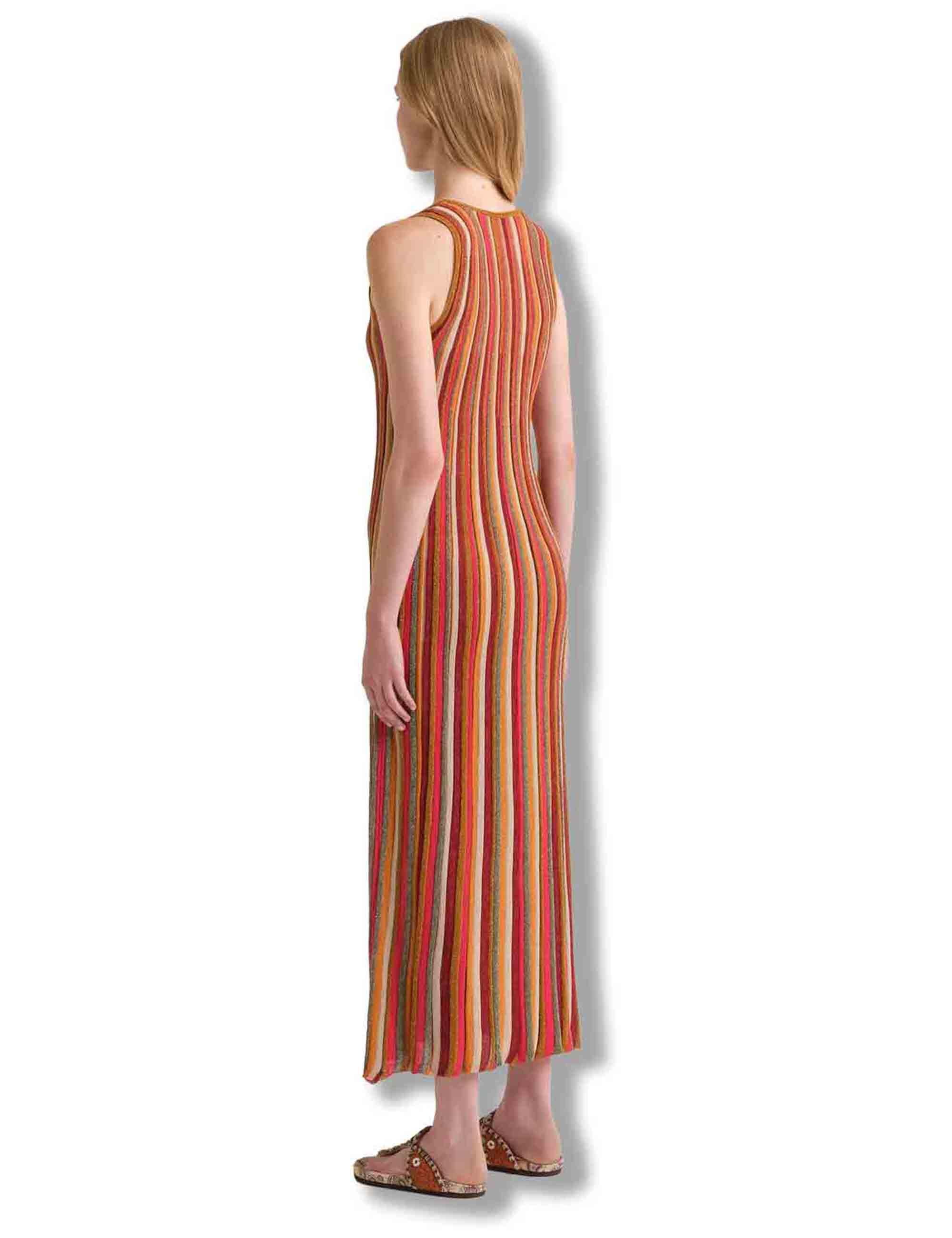 Abiti lunghi donna Flexage Stripes in viscosa a righe verticali ruggine e multicolore JF951378211 31B99 Maliparmi 