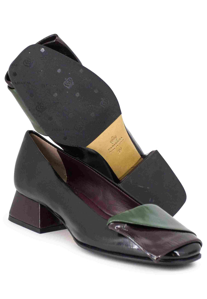 Decollete donna in pelle nero tacco basso DE1703/G 7 L'Arianna 