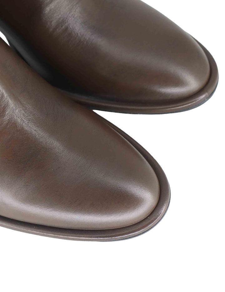 Stivali donna a tubo in pelle marrone tacco alto R2461 75 Bianca Di 