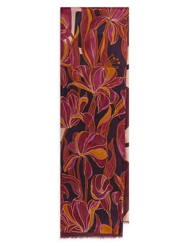 Stole donna Collection Print in pura seta bordeaux stampate a fantasia IB020730123 A3364 Maliparmi 