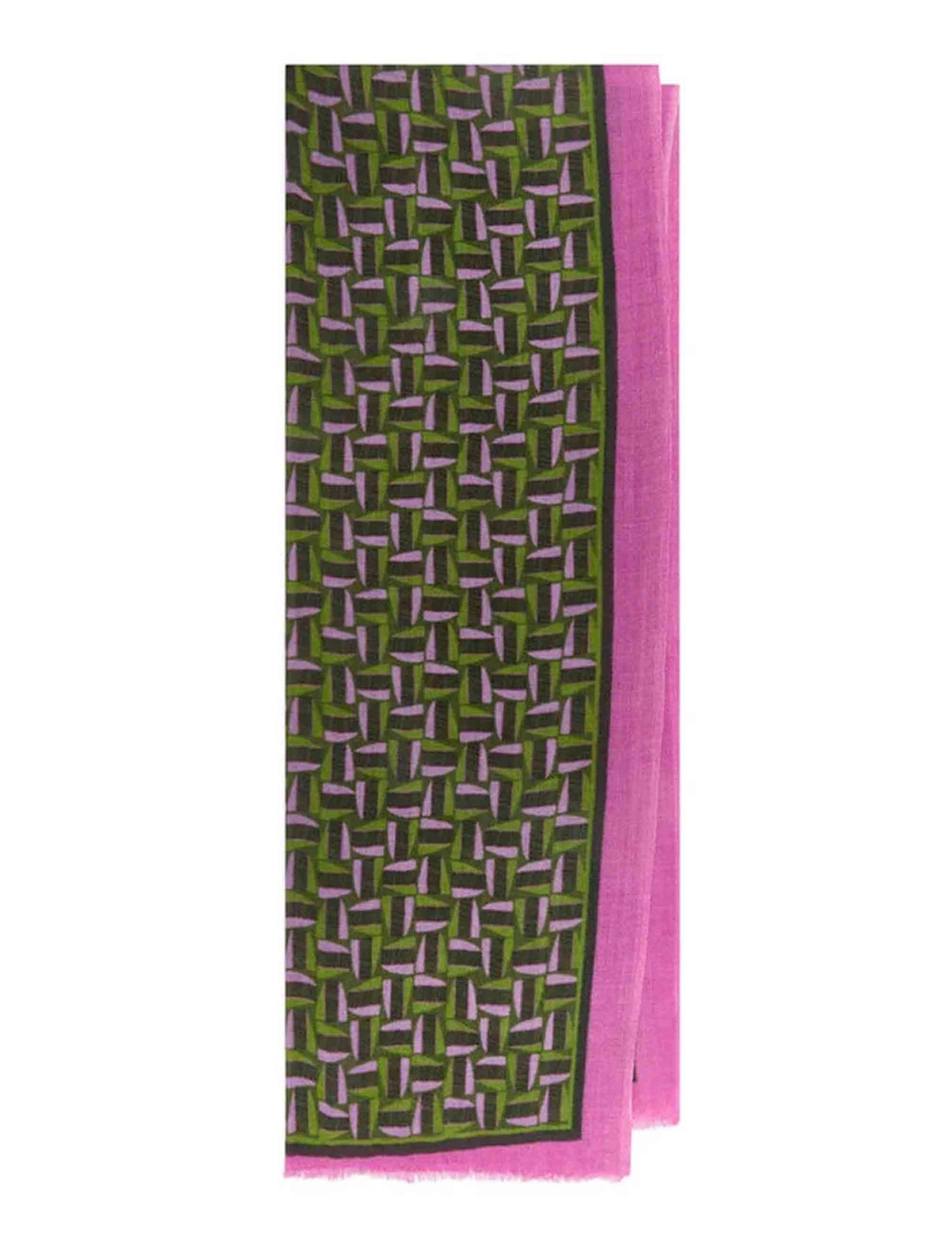 Sciarpe donna Collection Print verdi a fantasia in pura lana IV015720199 D6080 Maliparmi 