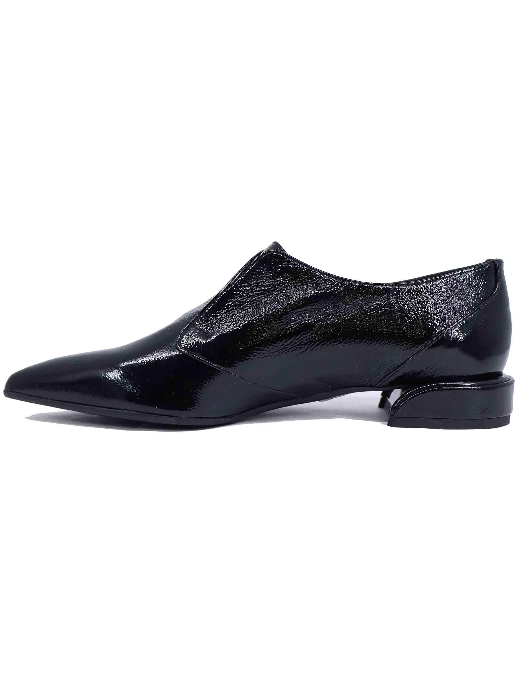 Mocassini donna in naplack nero tacco basso SP1013 001 Spatarella 