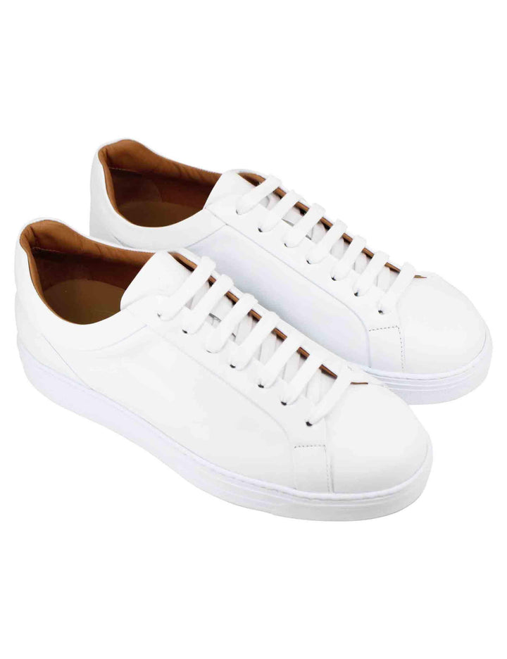 Sneakers uomo in pelle bianca con suola alta in gomma extra light SON 500 100 Rogal's 