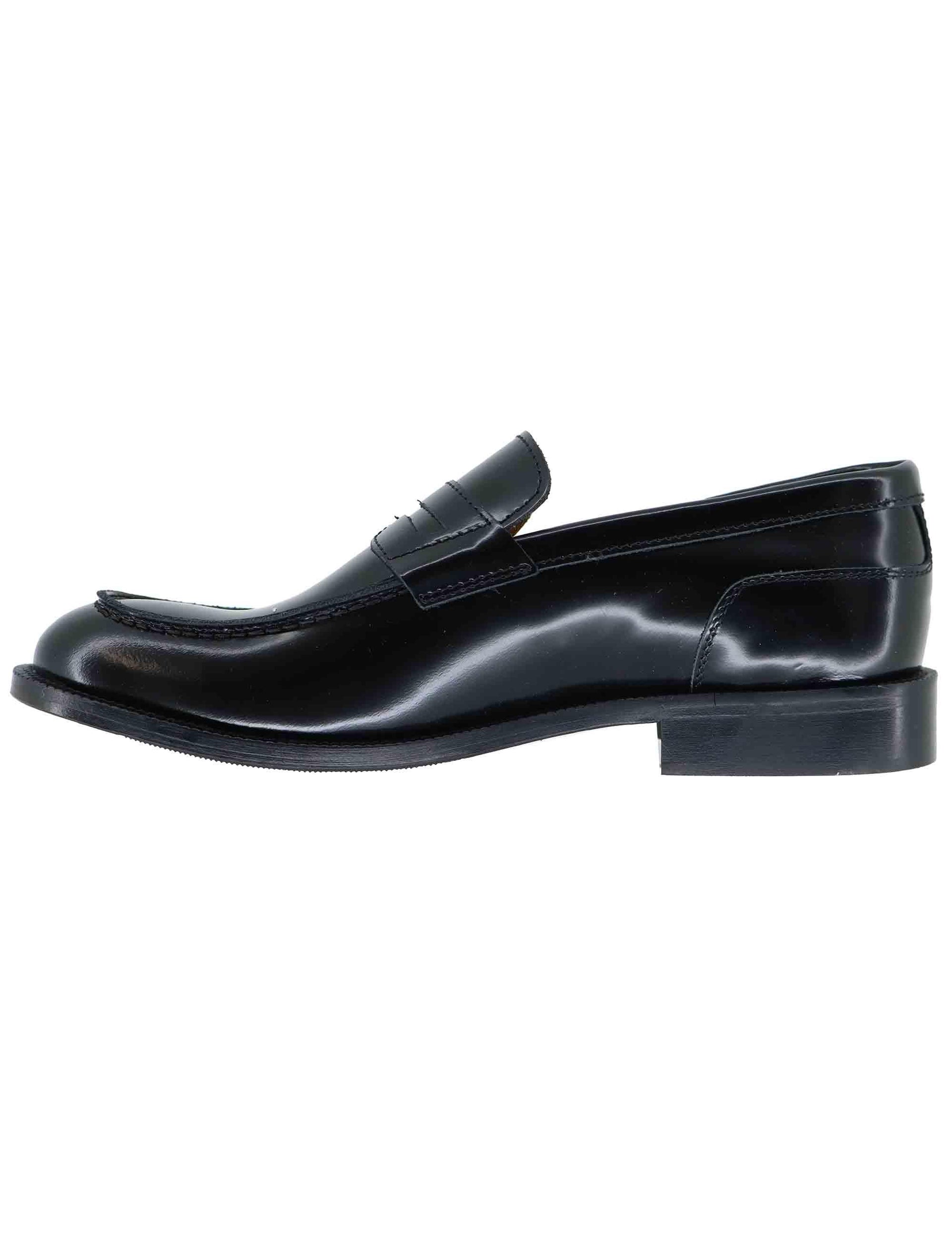 Mocassini uomo in pelle nera lucida SPDUE601 001 Spatarella 