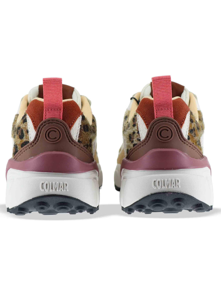 Sneakers donna in pelle e tessuto senape  con suola alta GARNER 075 Colmar 