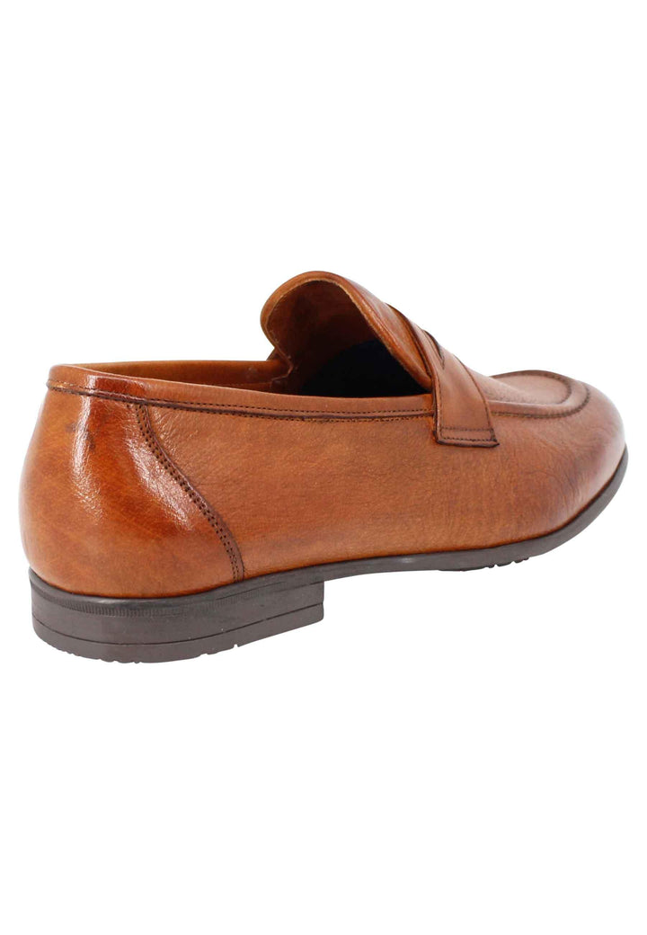 Mocassini uomo in pelle cuoio con suola in gomma SP2023 001 Spatarella 