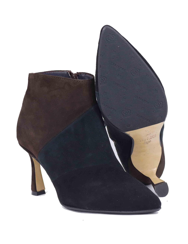 Stivaletti donna in camoscio nero con tacco alto TR1672/RT 001 L'Arianna 