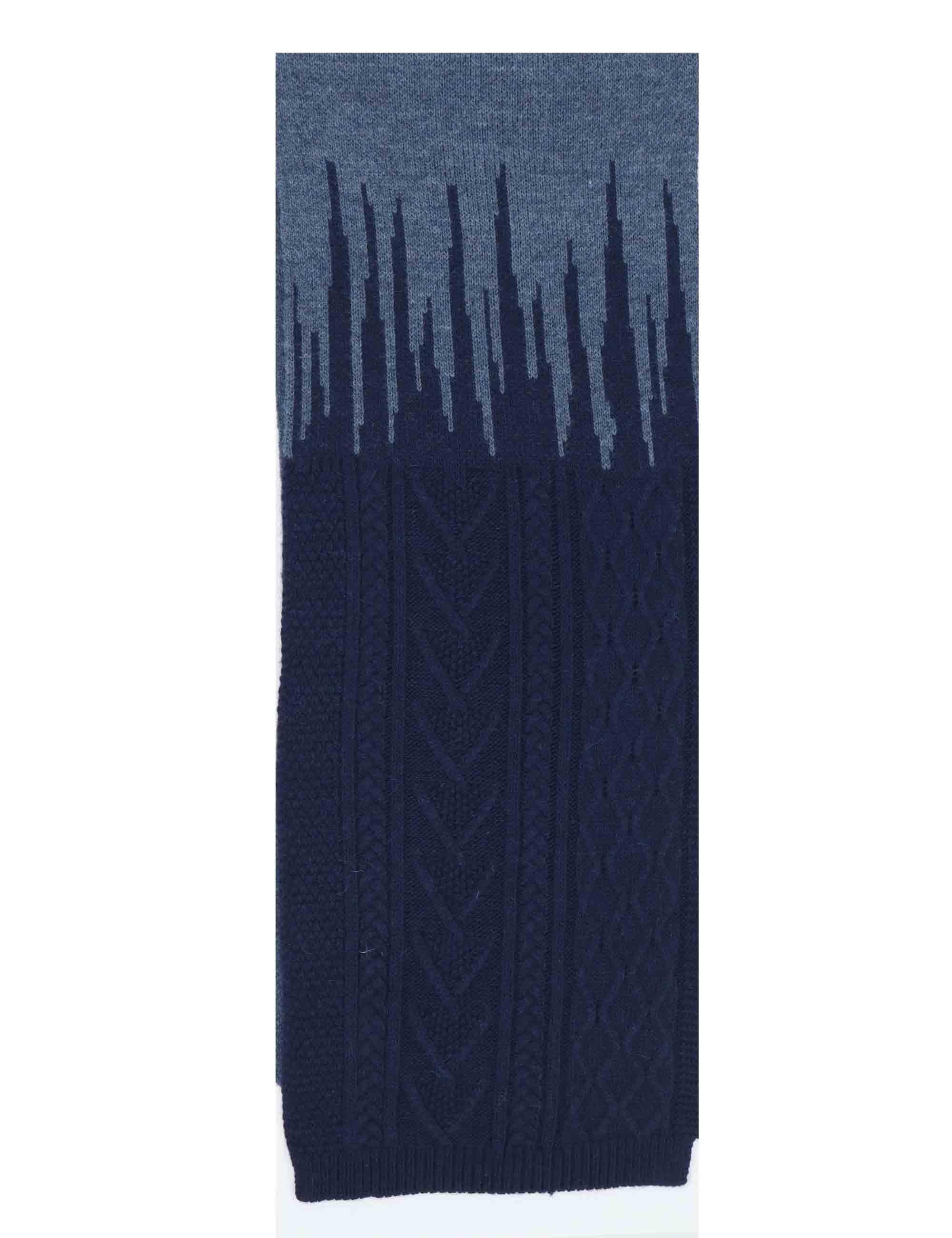 Sciarpe donna in misto lana blu e grigio a trecce EE950 12045 3 BARBIERI 1945 