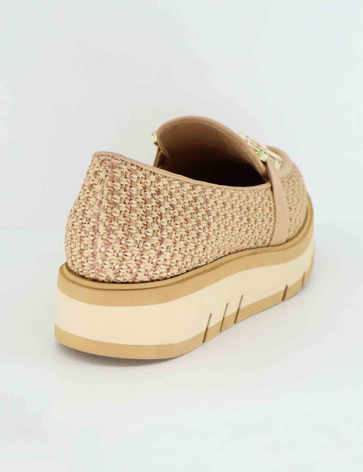 Mocassini donna in pelle e tessuto beige con gioiello BL1603X 017 Bruno Premi 