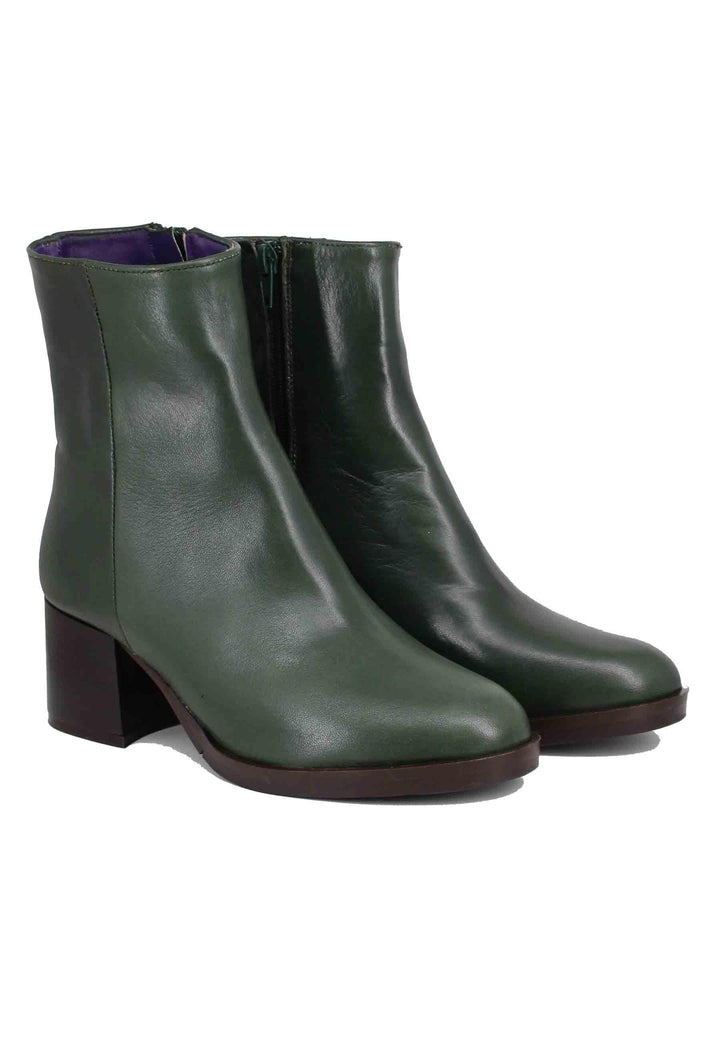 Stivaletti donna in pelle verde tacco basso TR1322/G 47 L'Arianna 