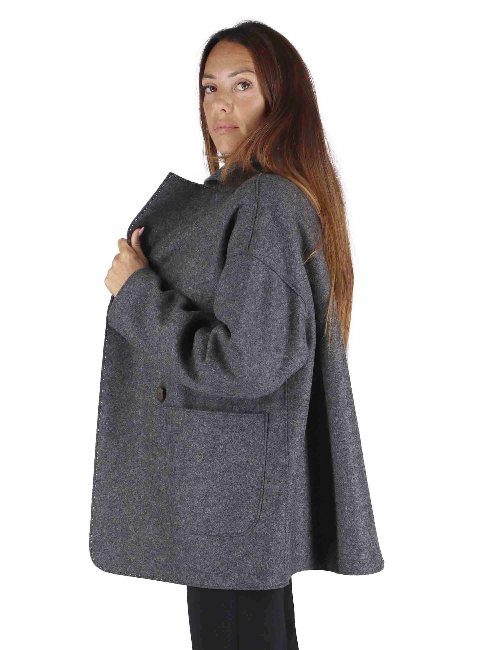 Cappotti Friedrich Donna Doppiopetto Lana Grigia 51260002 E036